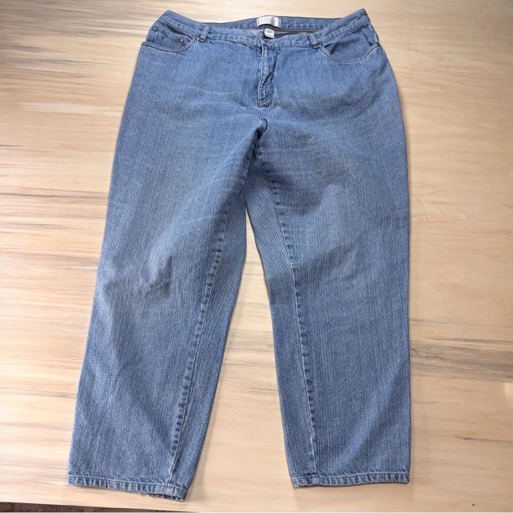 C J Banks Everyday Straight Leg Jeans in Washed Blue Size 20W 100% Cotton
